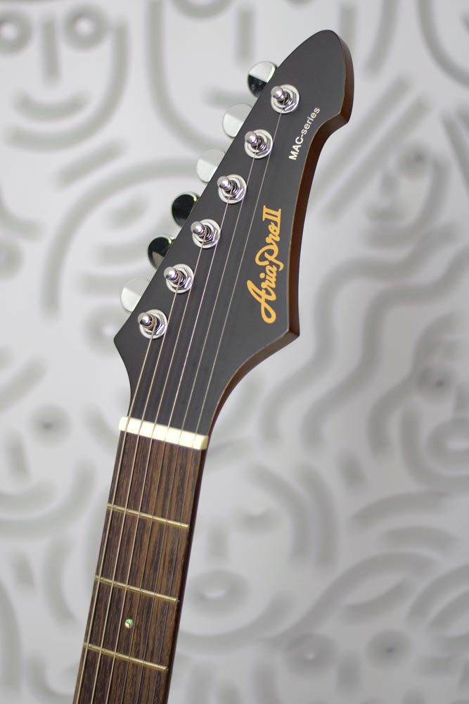 Guitarra Aria Pro II MAC Deluxe HH Ash Stained Black