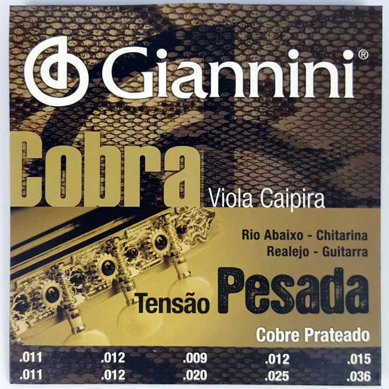 Jogo De Cordas Para Viola Giannini Cobra Tensão Pesada Niquel - American  Musical e Magazine
